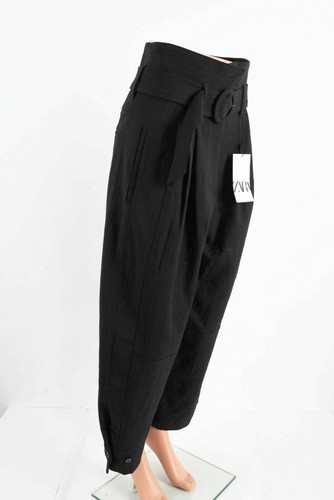 NEW ZARA Black Navy Wide Leg Trousers Striped Palazzo Pant size XS #2471k - Picture 7 of 10