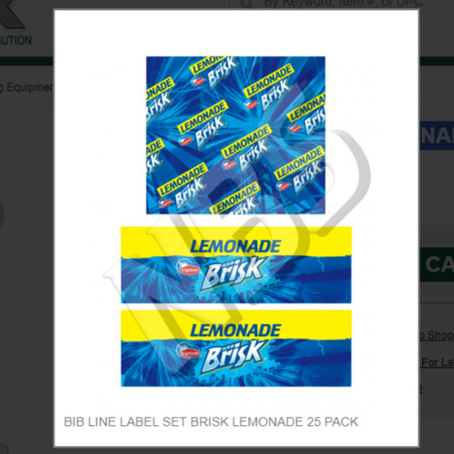 BIB LINE LABEL SET BRISK LEMONADE 25 PACK # CP011231