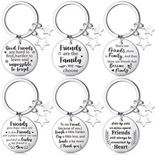 6 Pieces Friendship Keychain Gifts, Best Friend Inspirational Keychain,