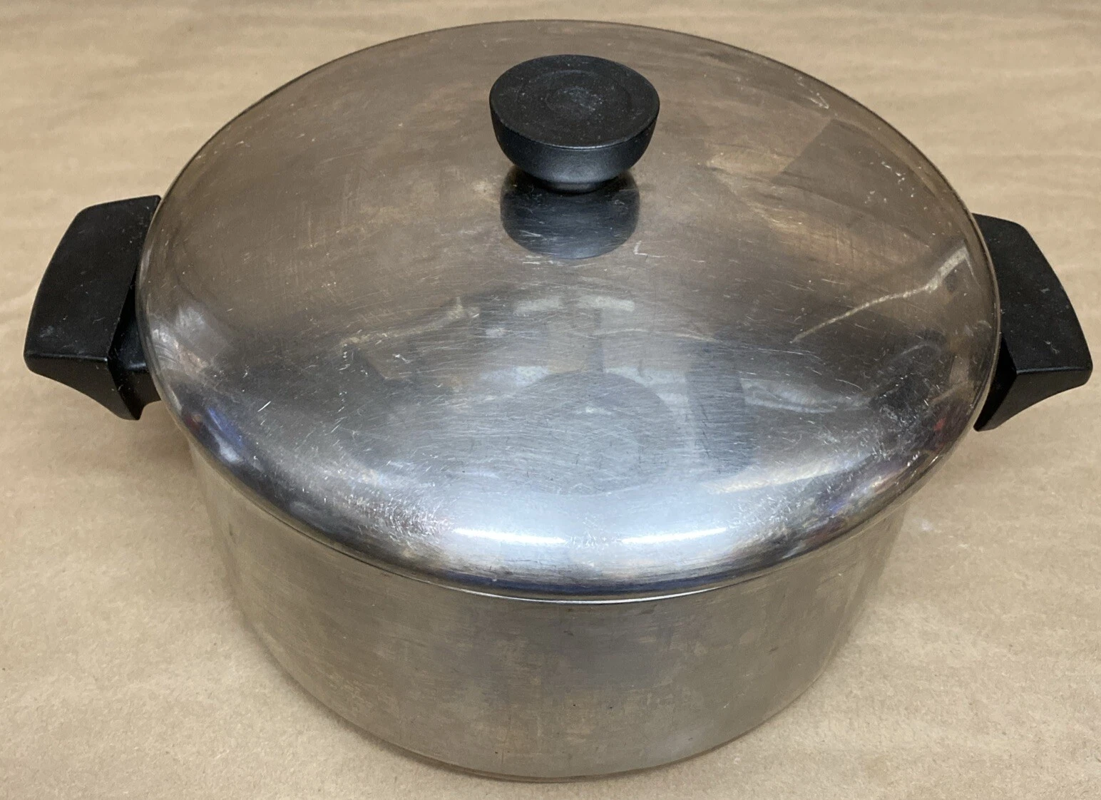 Revere Ware 4 1/2 Qt Stockpot w Lid Clinton IL Copper Bottom Vintage suace Pan
