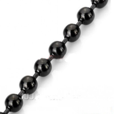 【WE11DONE】 Colored Ball Chain Necklace Black Black Moissanite Disco Ball Chain - Black Rhodium Over 925