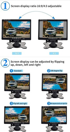 4.3''/5"/7'' LCD Screen Car Rear View Backup Monitor for Parking Reverse Camera - Picture 42 of 63