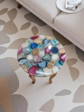 18" Multi Agate Coffee & Tea Table Top Living Room Balcony Furniture hallway Dec