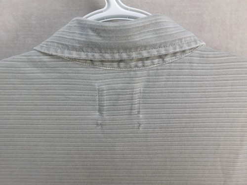 Billy Reid Golf Shirt Men's Large Gray Striped 4-button Polo - Picture 8 of 16