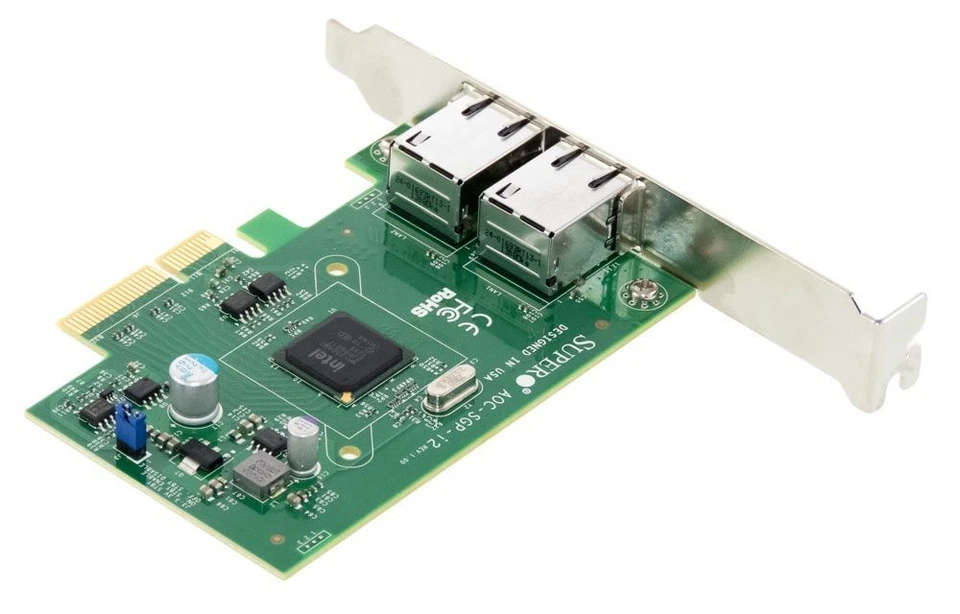 Network Card SUPERMICRO AOC-SGP-I2 2xRJ-45 1Gbps LAN Adapter INTEL i350 GbE - Image 2 of 2