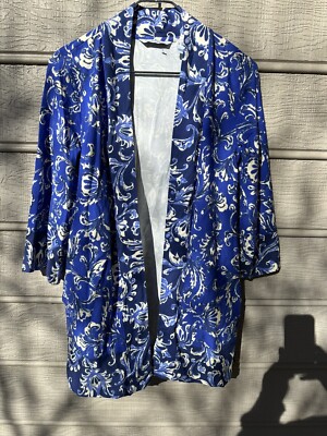 Isaac Mizrahi Live Womens Sz XS  Aqua Printed  Jacket