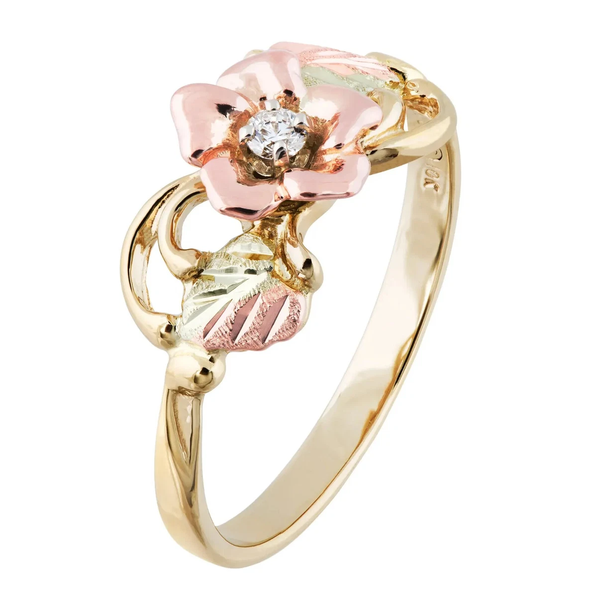 Black hills gold rose 2024 ring with diamond