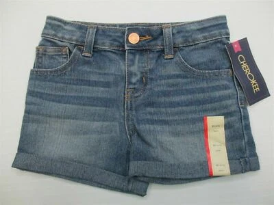 new CHEROKEE Women's Size XS Adjustable Medium Wash Cuffed Denim Shorts - Image 1 of 4