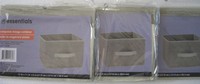 Lot 3 Decorative 11 X 11 X 8 Collapsible Storage Containers W/pull Handles Bf A Lot 3 Decorative 11 X 11 X 8 Collapsible Storage Containers W/pull Handles Bf A