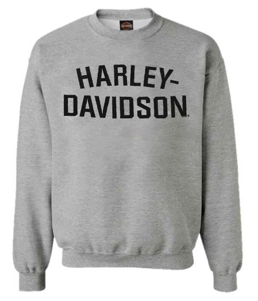 Harley Davidson Men s Sweatshirt Heritage H D Gray Crew Neck