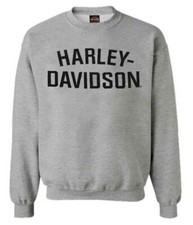 Harley-Davidson Men's Sweatshirt, Heritage H-D, Gray Crew Neck Pullover 30296642