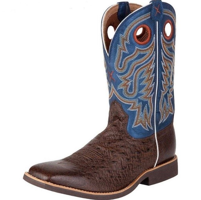 NEW TWISTED X WESTERN MEN'S BLUE OSTRICH COWBOY BOOTS MCR0006 eBay