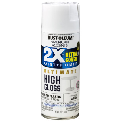 All Surfaces Ultra Cover 2X Ultimate High Gloss White Spray Paint & Primer 12 Oz
