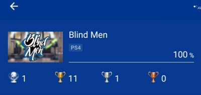 Blind Men PS4 Platin Trophy Trophäen Service ASIA Version 