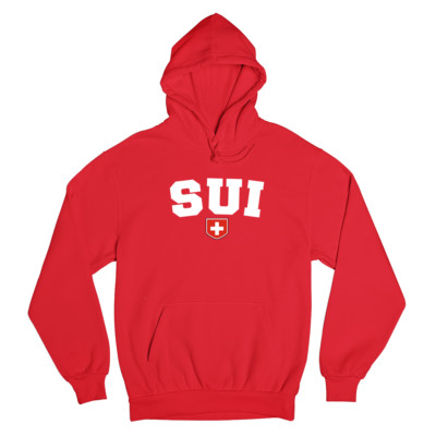 Schweiz SUI Hoodie, Erwachsene oder Kinder Fussball Kapuzen Top Geschenk Patriotisch Suisse