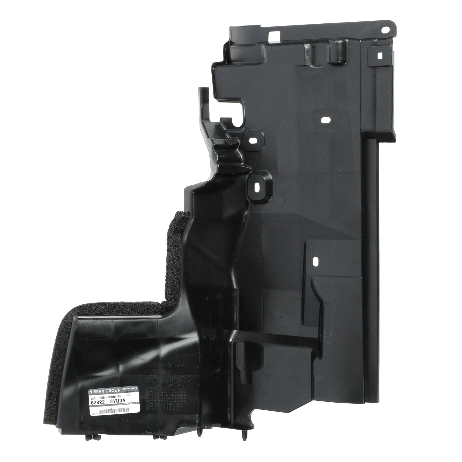 Guía de aire frontal del lado del pasajero para Nissan Sentra 2016-2019 (N/P 62822-3YU0A)