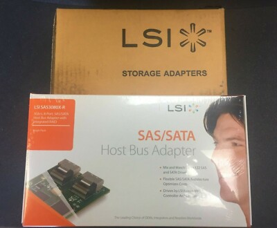 Lot of 5 LSI SAS/SATA 8 Port 3GB Host Bus Adapters w/ Integrated RAID SAS3080X-R