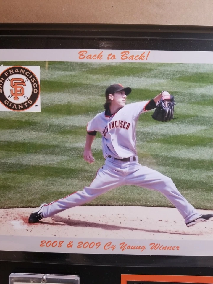 MLB BACK TO BACK CY YOUNG WINNER San Francisco GIANTS TIM Lincecum Framed Plate. - Image 2 of 4