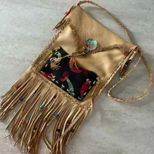 Native American-made handcrafted deer leather possibles medicine bag Kokopelli