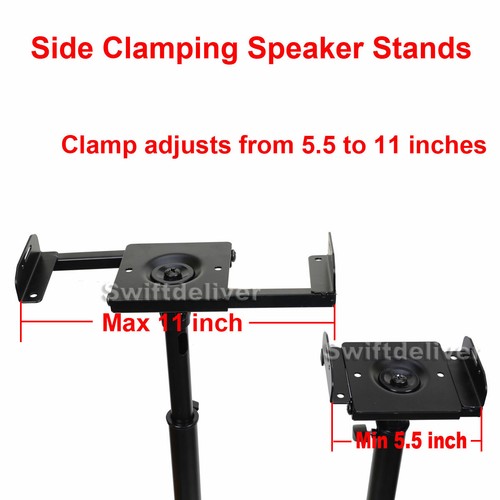 2 x Heavy Duty PA DJ Club Adjustable Height Satellite Speaker Stand Mount AV cyd - Picture 4 of 9