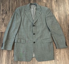Hugo Boss 100 Virgin Wool Blazer Jacket Sport Coat Gray USA Made Men Size 40T