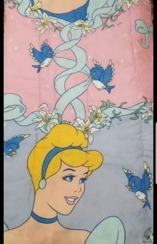 Disney Princess Cinderella Comforter Vtg 90s Kids Reversible Twin Size Blanket - 第 8/10 張圖片