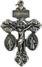 Pardon Crucifix with St Benedict Medal Miraculous Medal Italian Religious Cross