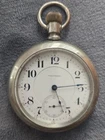 Antique 18s 1902 Waltham Locomotive 19 Jewel Pocket Watch Vanguard Silverode