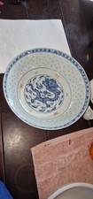 Sch&uuml;ssel Chinesischer Drachen Reiskorn Porzellan blau wei&szlig; China Sch&uuml;ssel gro&szlig;