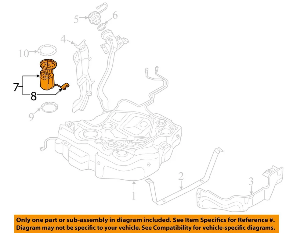 Fuel Pump Assembly Tank Mounted Fits 15-19 GOLF 5211369 Foto 3 de 4