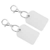Leder SchlüSselanhäNger, 2Er Pack Pu Mit SchlüSselringen SchlüSselhalter, Weiß