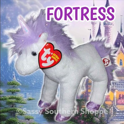 ♡ FORTRESS ♡ 2007 White UNICORN Light Purple Mane & Tail Ty