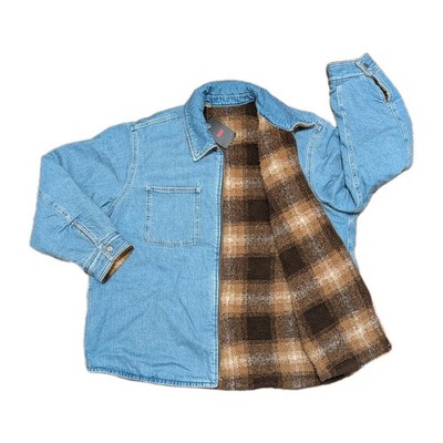 Size XXL - LEVIS Mens Reversible Jacket Denim Sherpa Plaid Flannel Shacket *NEW*