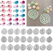 3D Flowers Spiral Metal Cutting Dies for Card Making DIY Scrapbooking Embossing