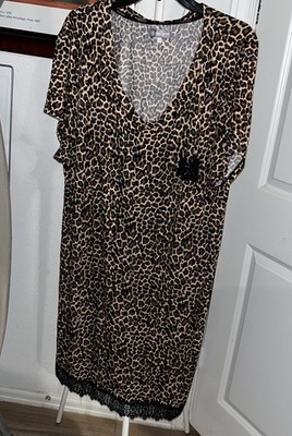 D Fuentes Sleep-shirt Short Sleeve No Pockets  Animal Print  Plus Sz 2X
