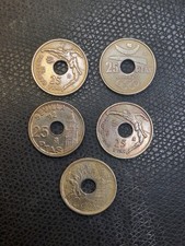 Mixed Lot of 5 Coins Spain 25 Pesetas