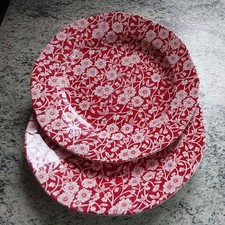Set of 2 Burleigh Red Calico salad Plates 7.5 inch