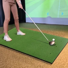 Golf Practice Hitting Mat Premium Turf w/2 Tees & Alignment Sticks 5 x 3 FT 25mm