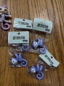 Fingerlings Toy Lot  - Dragon & Panda Working Monkey + Bonus Erasers WOWWEE