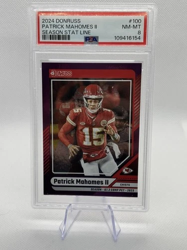 2024 Donruss PATRICK MAHOMES II Season Stat Line Purple Holo /67 Chiefs #100