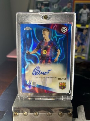 Topps 2024-25 Chrome UEFA Club Competitions Dani Olmo CA-DO Blue Auto /150 Barca