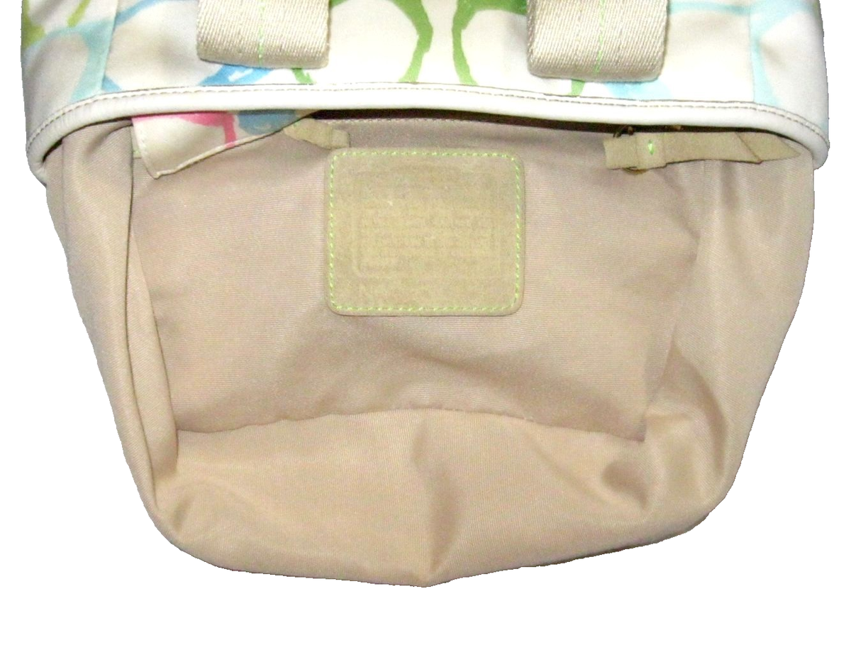 COACH Signature C Canvas Pastel SCRIBBLE Tote Bag Size Small | eBay