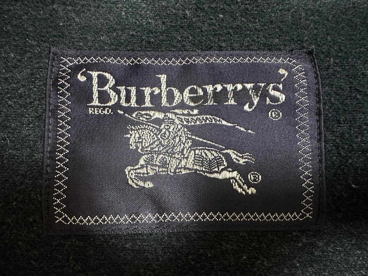 Abrigo largo Burberry vintage negro original para mujer forro clásico tartán