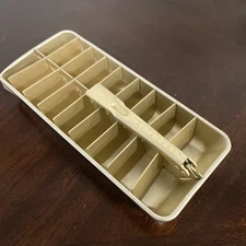 Vintage Frigidaire Quickube Aluminum 18 Ice Cube Tray Gold Colored Kitchenware
