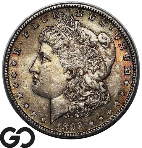 1899-O Morgan Silver Dollar Coin Nice Toning, Solid Gem Album Toner