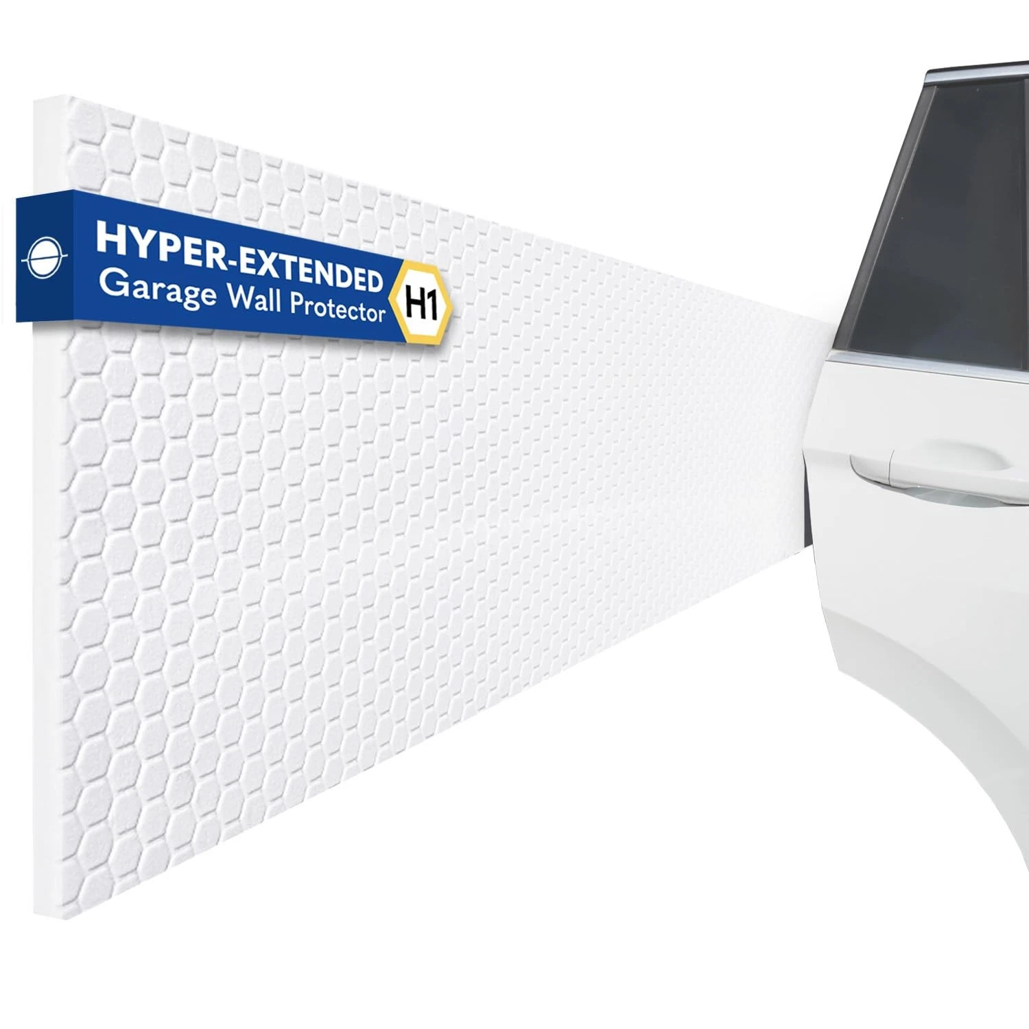Garage Wall Protector for Car Doors, ToolFree Installation, 2 Pack, White
