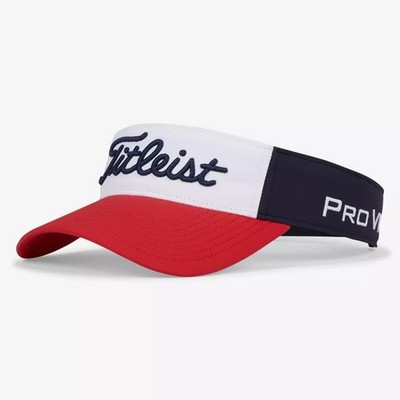 TITLEIST GOLF MEN'S TOUR PERFORMANCE VISOR  NAVY / WHITE / RED NEW w/ TAG!! 2626