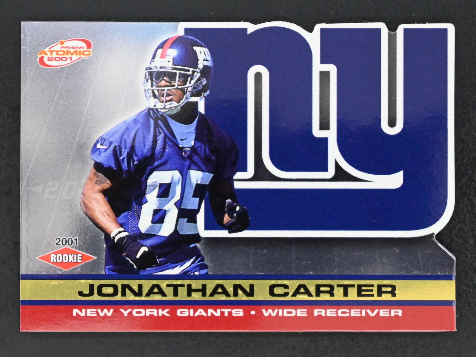 2001 Pacific Prism Atomic #179 Jonathan Carter /116 Gold RC New York Giants
