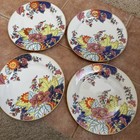 4 Imperial Leaf Dinner Plates, 10 1/2", Tobacco Leaf Design, Set of 4 Very Nice!