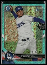 2018 Bowman Chrome #BCP36 Dennis Santana Sky Blue Shimmer Refractor /125